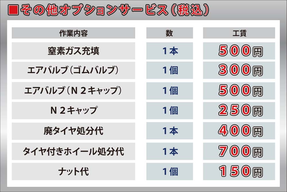 タイヤショップ アップルクラブ お持ち込みタイヤ交換 岐阜県 岐阜市 株式会社クラブオート 脱着1本495円 組み替え1本950円